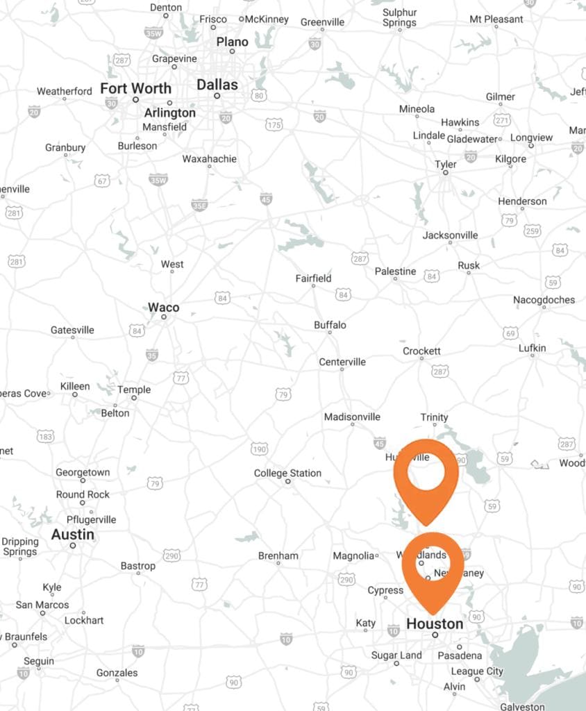 Locations 10 Texas map